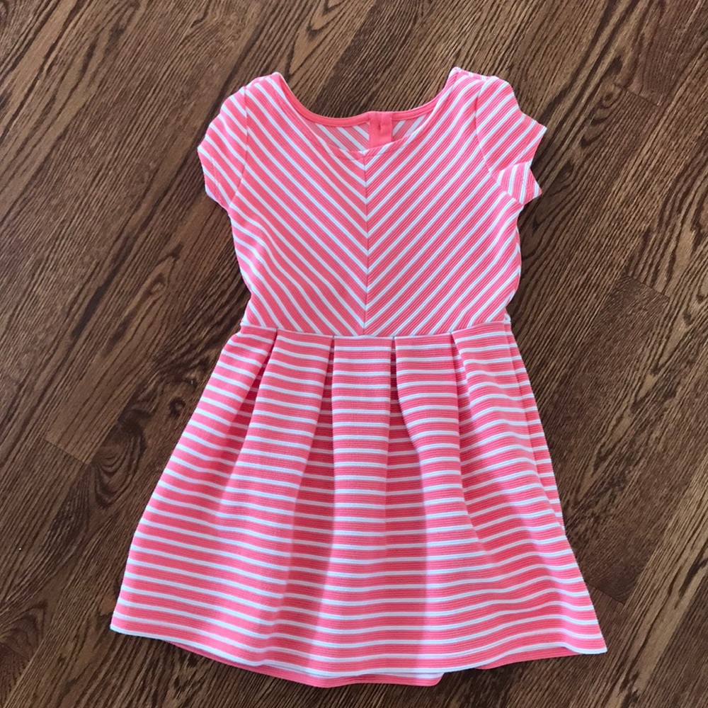 Coral Striped Dress